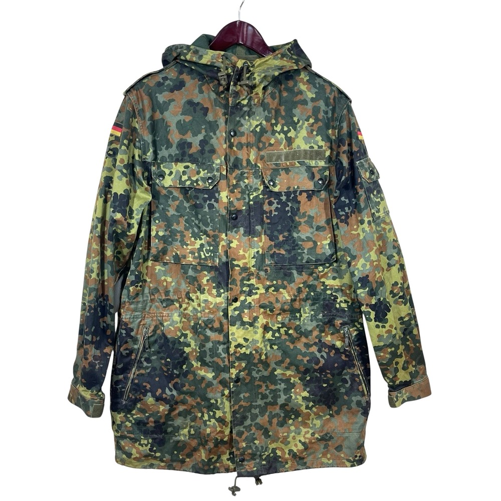 Vtg 1996 Genuine German Bundeswehr Army Flecktarn Camo Field Jacket Mens L TALL
